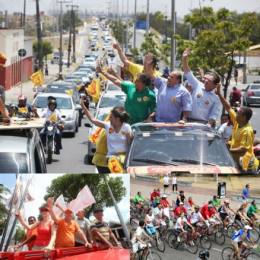 De carro e de bicicleta