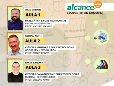 Alcance.Enem transmite neste sábado aulas de Matemática, Geografia e Química