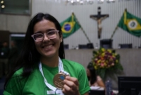 Um dos destaques foi a estudante Ivna Ferreira Gomes, primeira mulher brasileira a ganhar uma medalha de ouro internacional.