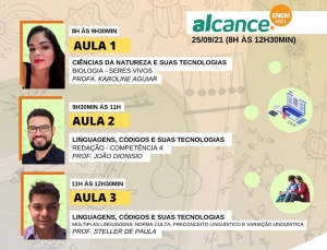 Alcance.Enem apresenta aulas de Biologia, Redação e Múltiplas Linguagens