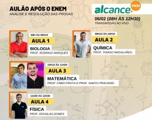 Alcance.Enem realiza aulão de análise de questões neste sábado