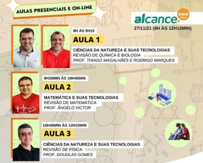 Projeto Alcance tem aulas de revisão para o segundo dia de Enem