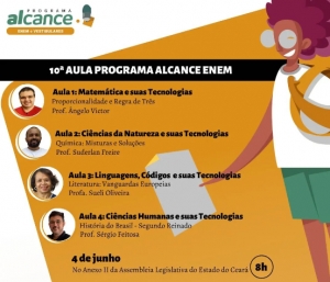 Alcance Enem realiza aulas de Matemática, Química, Literatura e História