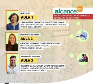 Alcance.Enem reprisa neste sábado aulas de Linguagens, História e Química