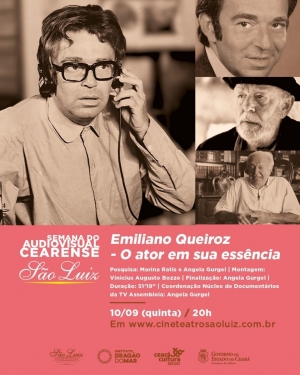 Cineteatro São Luiz transmite documentário sobre Emiliano Queiroz