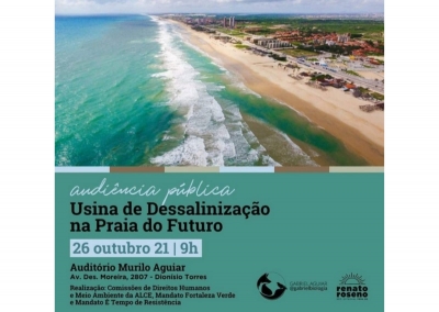 AL debate construção de usina de dessalinização em Fortaleza