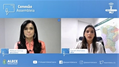 Jornalista Kézya Diniz, entrevista a secretária executiva de Vigilância Sanitária em Saúde do Ceará, Sarah Mendes