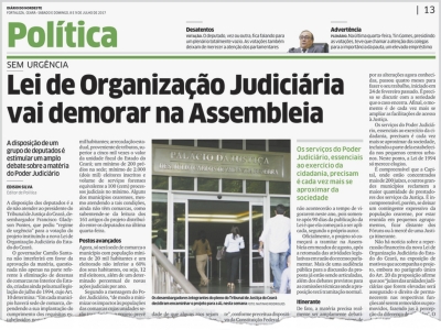 Judiciário muda projeto e mantém as comarcas