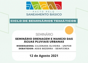 Pacto pelo Saneamento Básico realiza nesta quinta seminário sobre drenagem