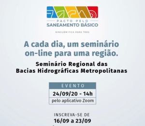 Seminário virtual apresenta panorama das bacias hidrográficas metropolitanas