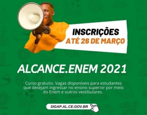 Projeto Alcance.Enem prorroga inscrições até 26 de março