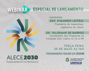 Parlamento Cearense lança o Programa Alece 2030 nesta terça-feira