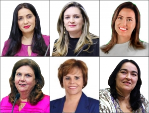 Deputadas Aderlânia Noronha, Augusta Brito, Érika Amorim, Fernanda Pessoa, Patrícia Aguiar e Dra. Silvana