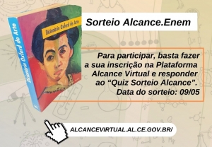 Projeto Alcance.Enem sorteia livro no aulão a distância deste sábado