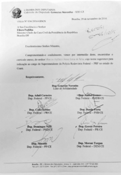 Deputados querem substituir superintendente da PRF no CE