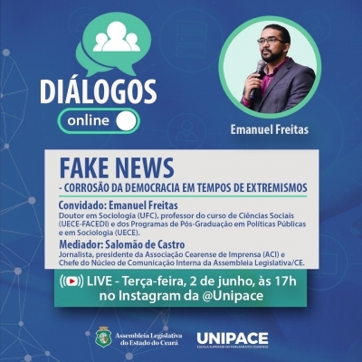 Fake News é tema de debate do Projeto da Unipace Diálogos Online