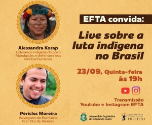 Escritório Frei Tito realiza live nesta quinta sobre a luta indígena no Brasil