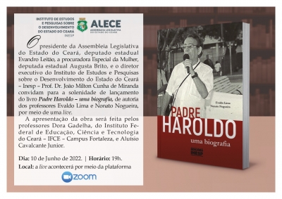 Inesp lança o livro &quot;Padre Haroldo - uma biografia&quot;