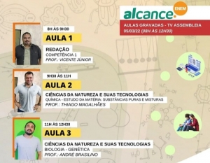 Alcance.Enem transmite neste sábado aulas de Redação, Química e Biologia