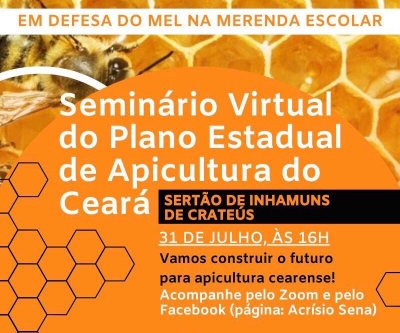 Comissão realiza nesta sexta seminário virtual sobre Plano Estadual de Apicultura