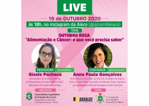 AL promove live para debater relação entre alimentação e câncer de mama